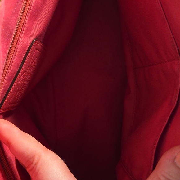 Coach Signature Sierra Satchel in Khaki/Magenta- Gorgeous!! - Picture 8 of 10